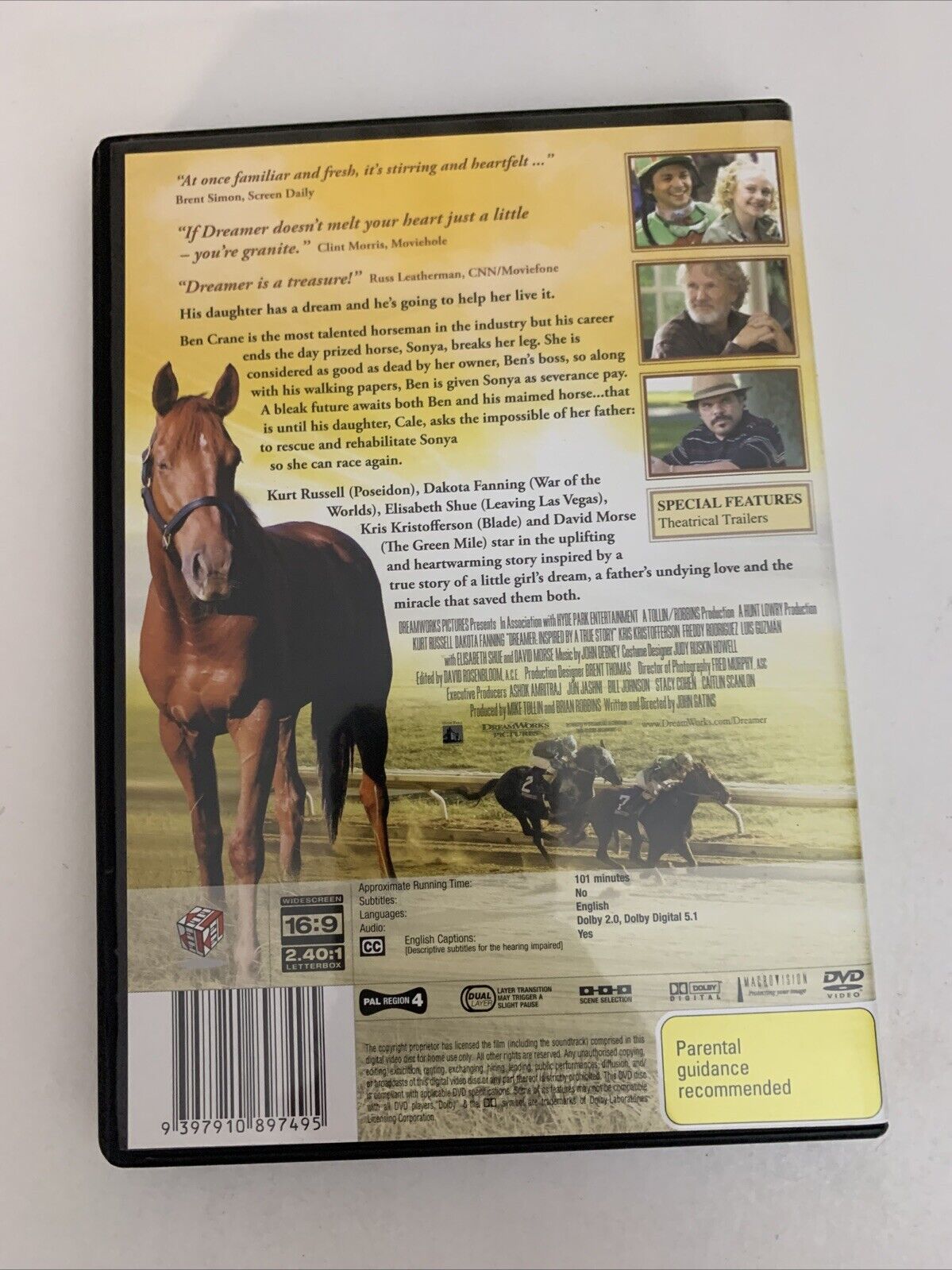 Dreamer (DVD, 2005) Kurt Russell, Kris Kristofferson, Dakota Fanning Region 4