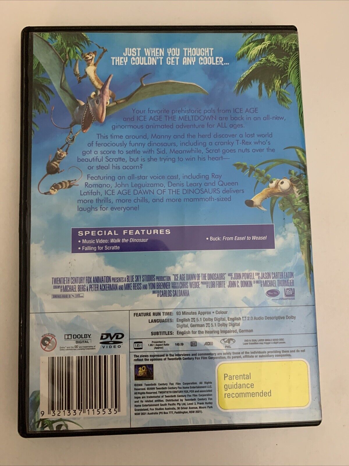 Ice Age 3 Dawn of the Dinosaurs (DVD, 2009) Animation Film  Region 4