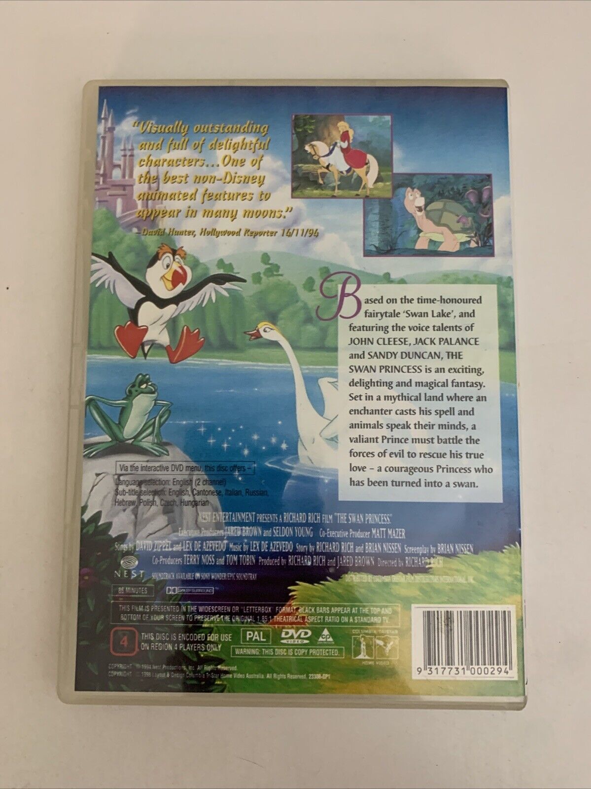 The Swan Princess (DVD, 1994) Deluxe Widescreen Edition Animated Movie Region 4