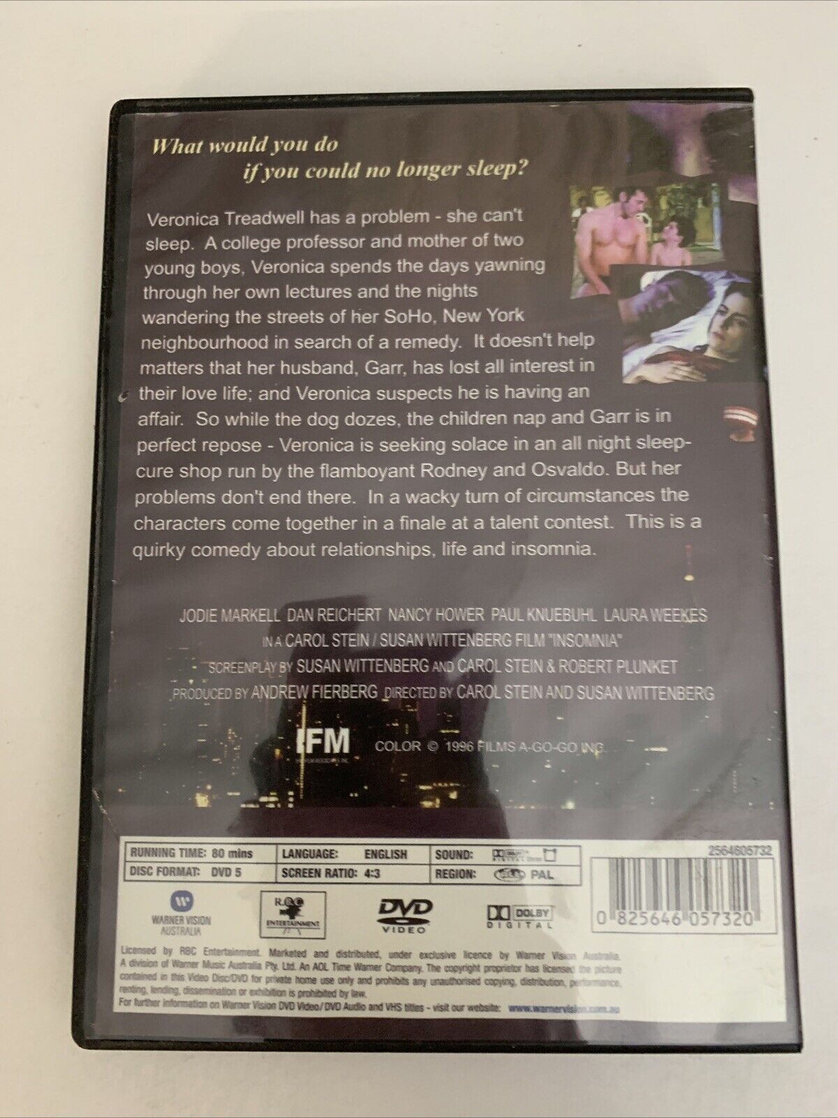 Insomnia (DVD, 1994) Jodie Markell, Daniel Reichert, Nancy Hower  All Regions