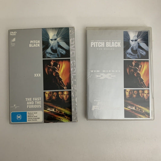 Pitch Black / XXX / Fast And The Furious (DVD, 2000, 3-Disc) Region 4