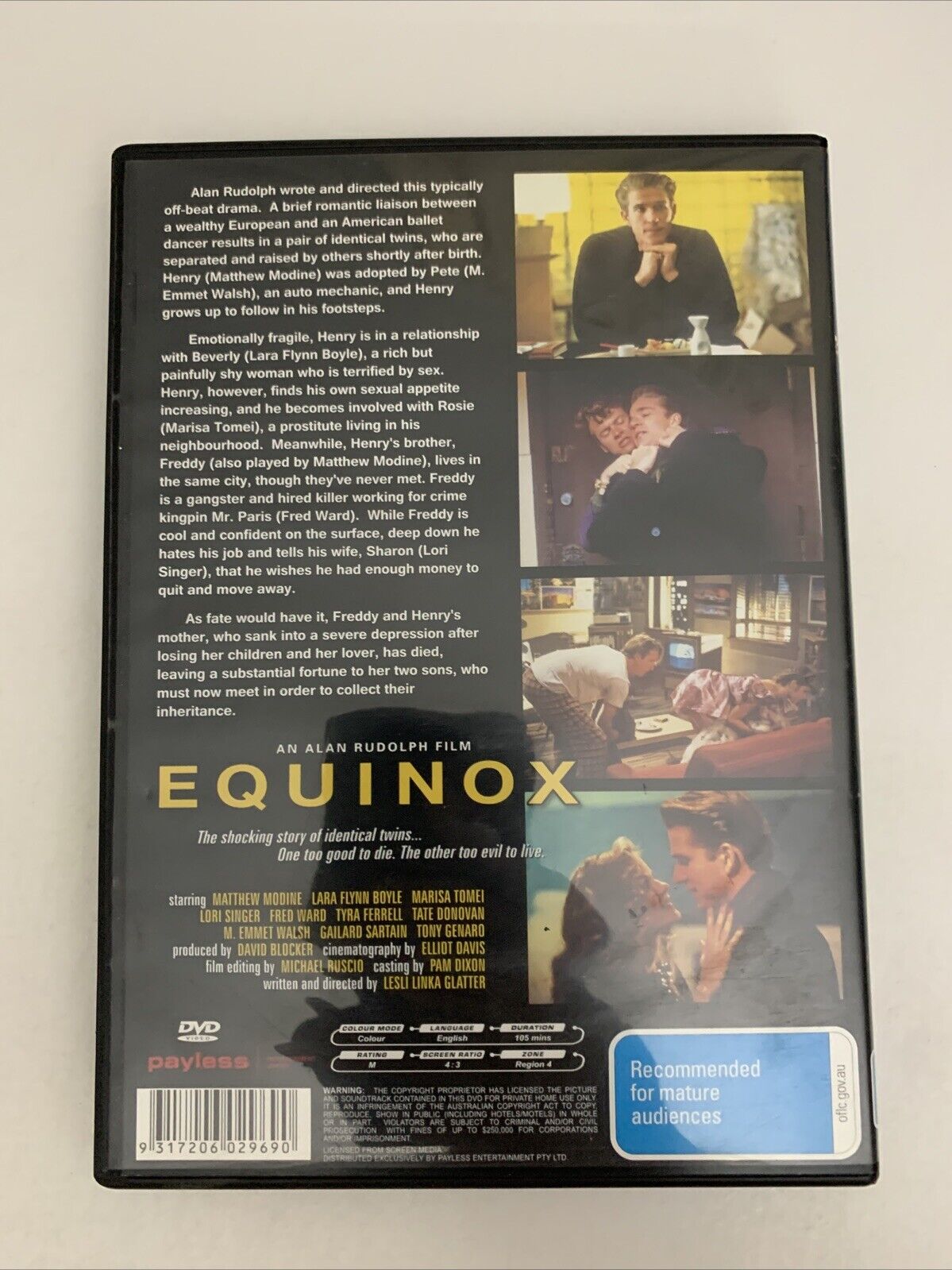 Equinox (DVD, 1992) Matthew Modine, Lara Flynn Boyle, Marisa Tomei Region 4