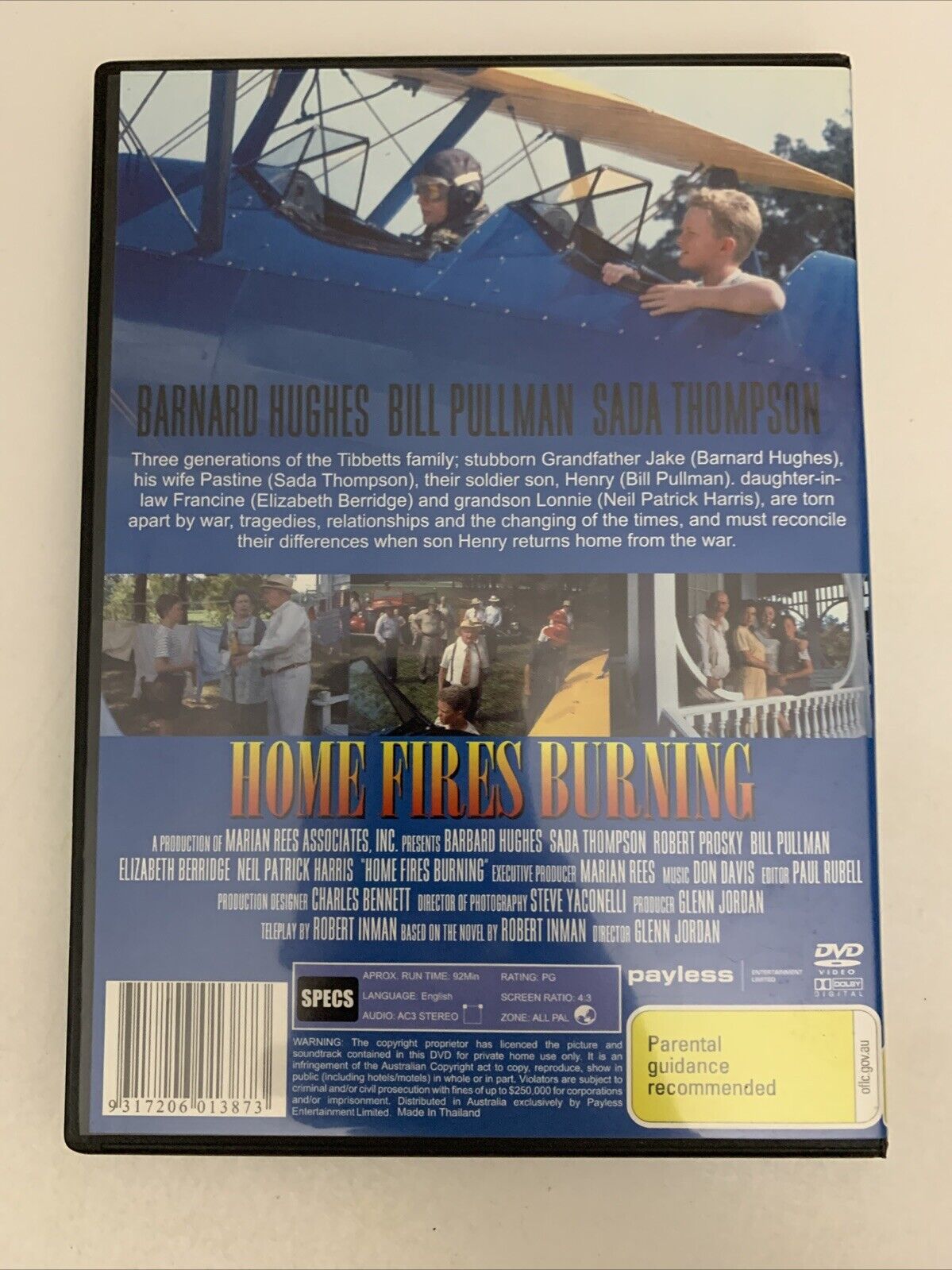 Home Fires Burning (DVD, 1989) Barnard Hughes, Bill Pullman All Regions
