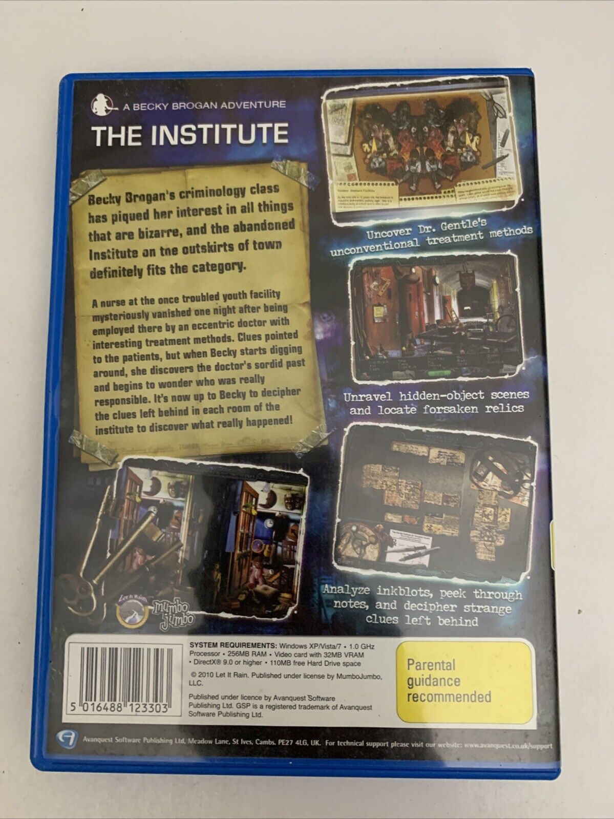 A Becky Brogan Adventure: The Institute PC Windows CD-ROM Hidden Object Game