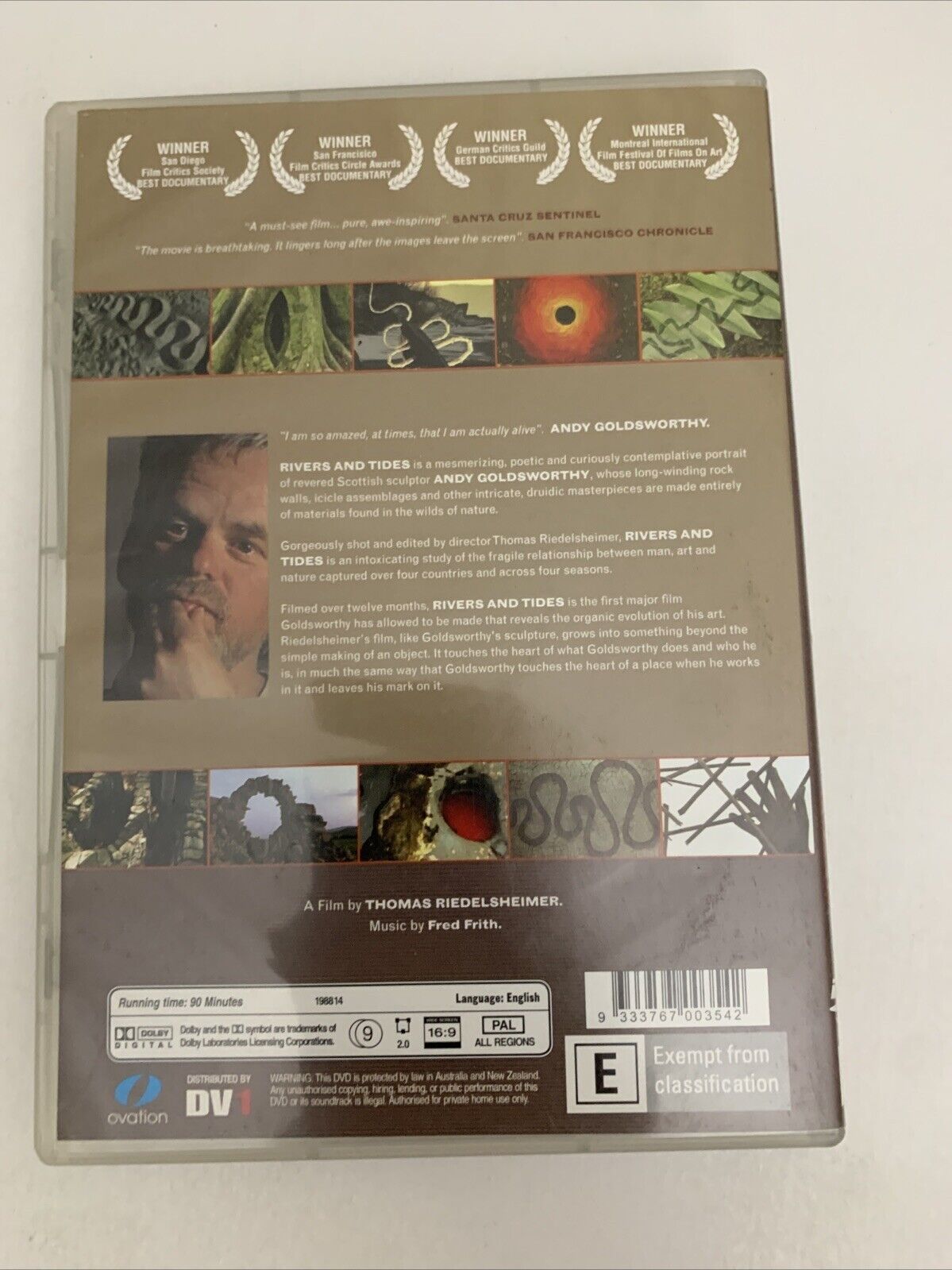 Andy Goldsworthy Rivers & Tides (DVD, 2001) Documentary  All Regions