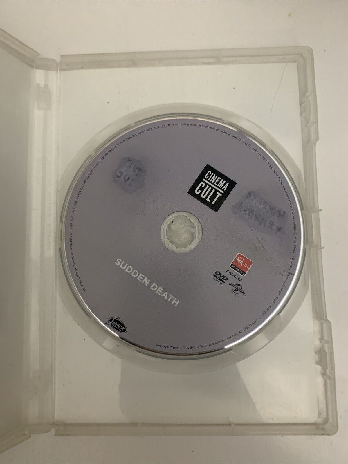 Sudden Death (DVD, 1995) Jean-Claude Vandamme. Region 4