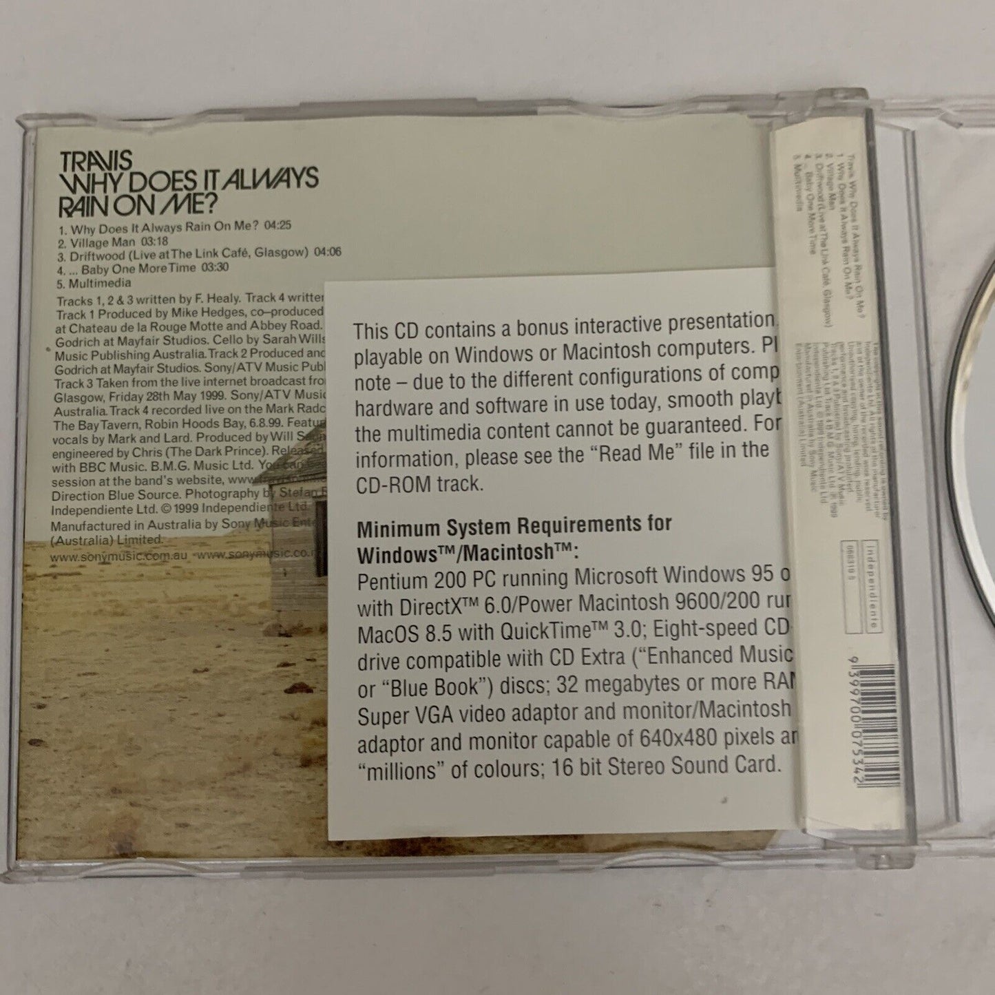 Travis – Why Does It Always Rain On Me? (CD, 1999, Enhanced) Single