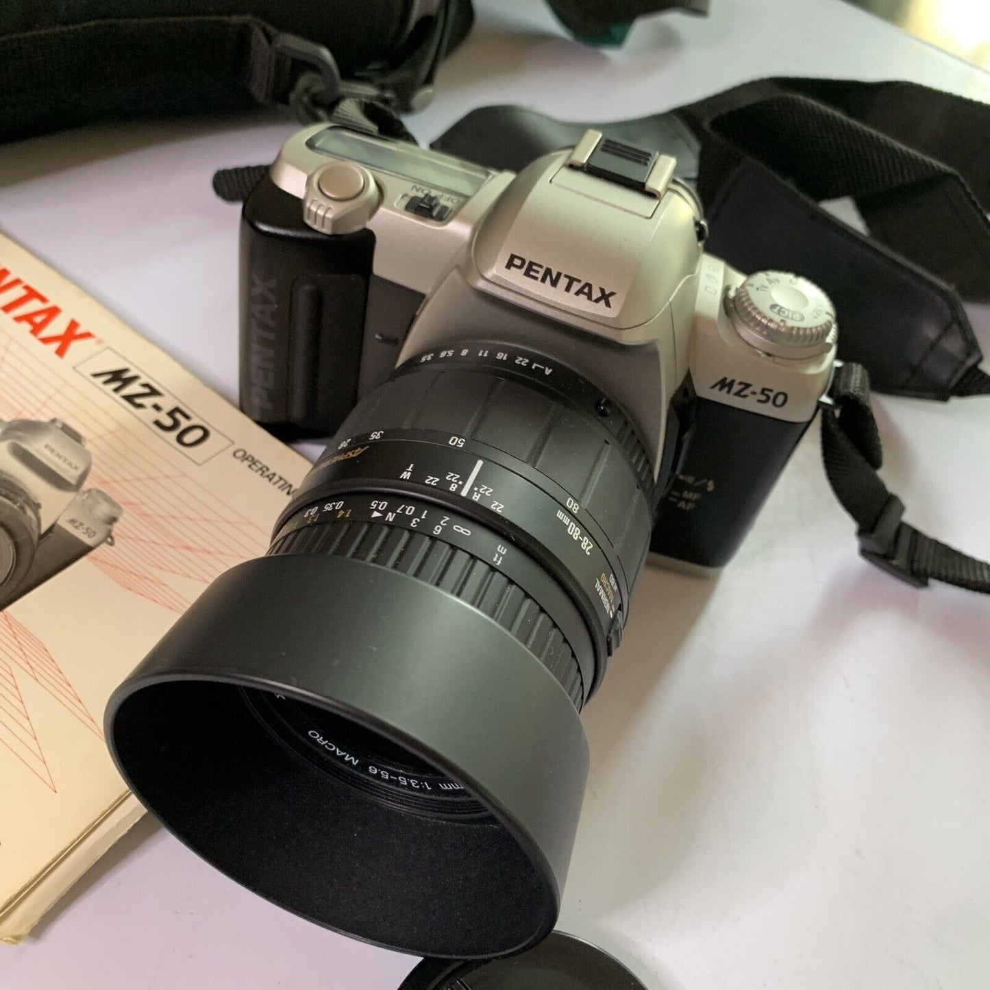 Pentax MZ-50 35mm Film Camera Sigma Zoom Lens 28-80mm Bag & Manual