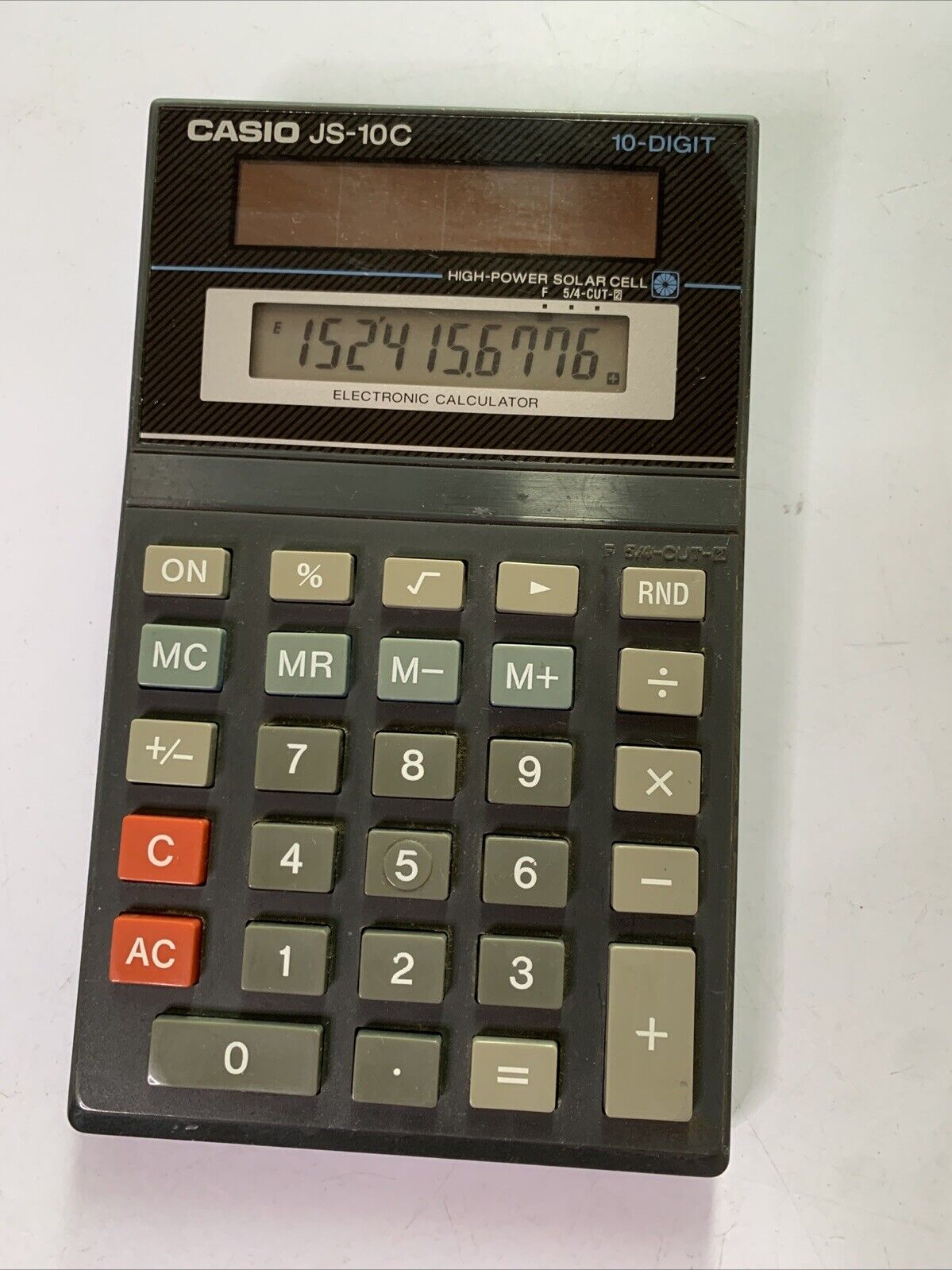 Casio Js Model Casio JS-10C 10-Digit Solar Calculator – Retro Unit