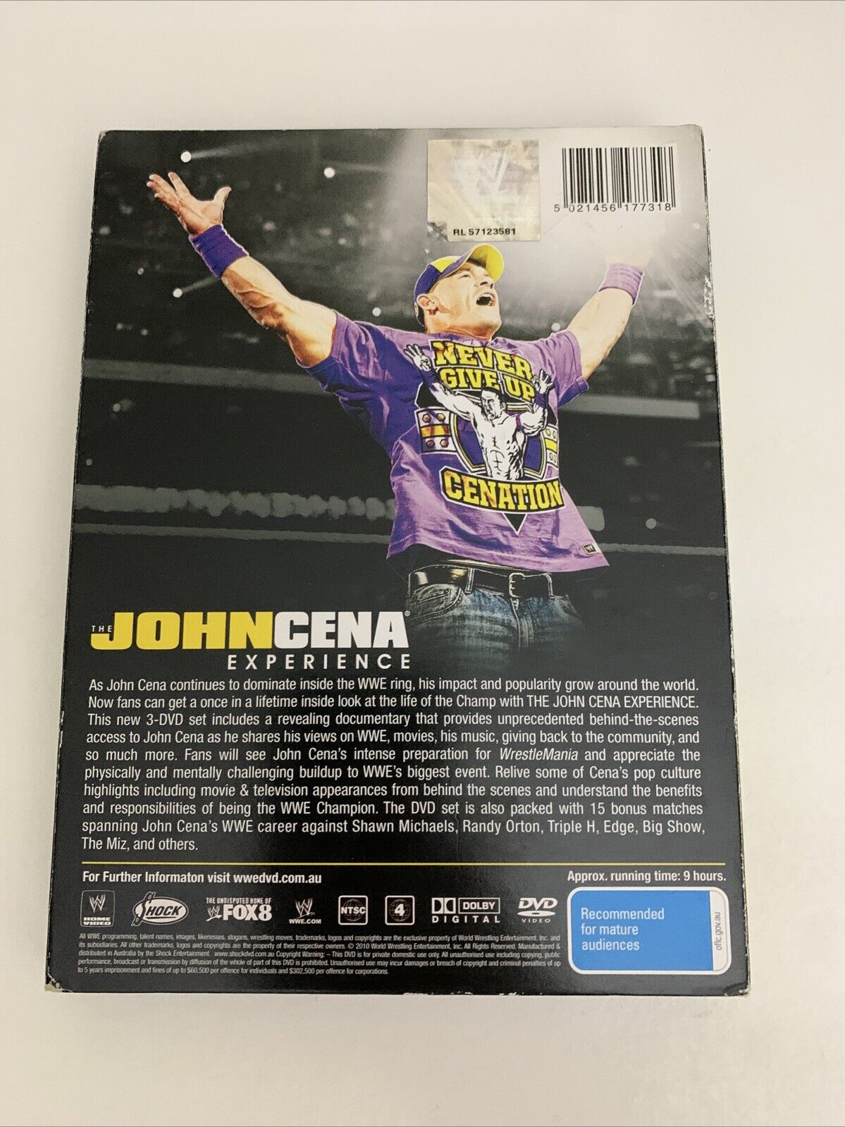 WWE John Cena Experience (DVD, 2010, 3-Disc Set) Pro Wrestling Region 4