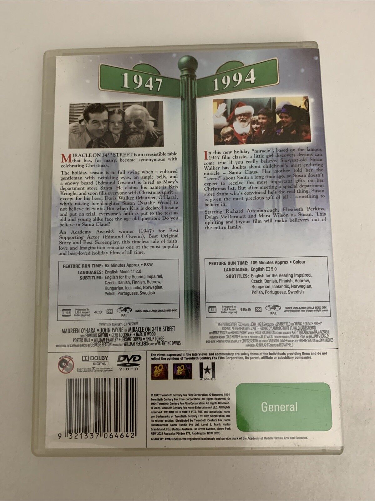 Miracle On 34th Street Double Pack (DVD, 2009, 2-Disc) Region 4