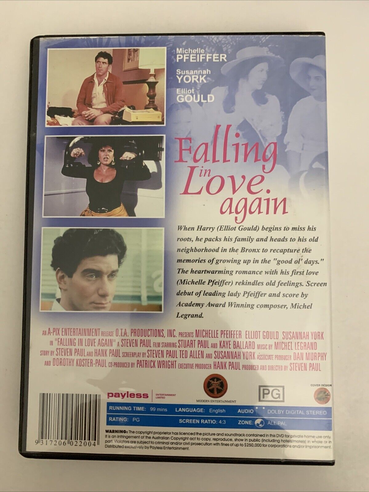 Falling In Love Again (DVD, 1980) Michelle Pfeiffer, Susannah York All Regions