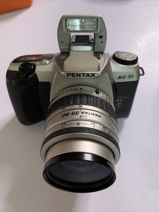 PENTAX MZ-30 SLR Film Camera + SMC Pentax-FA 35-80 Lens Marumi MC-1B Lens Filter