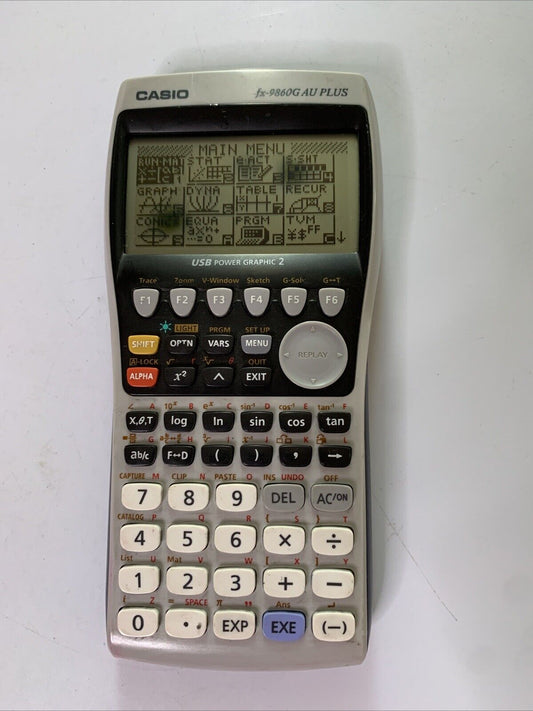 Casio fx-9860G AU Plus Graphics Calculator *Working But Screen Burn In
