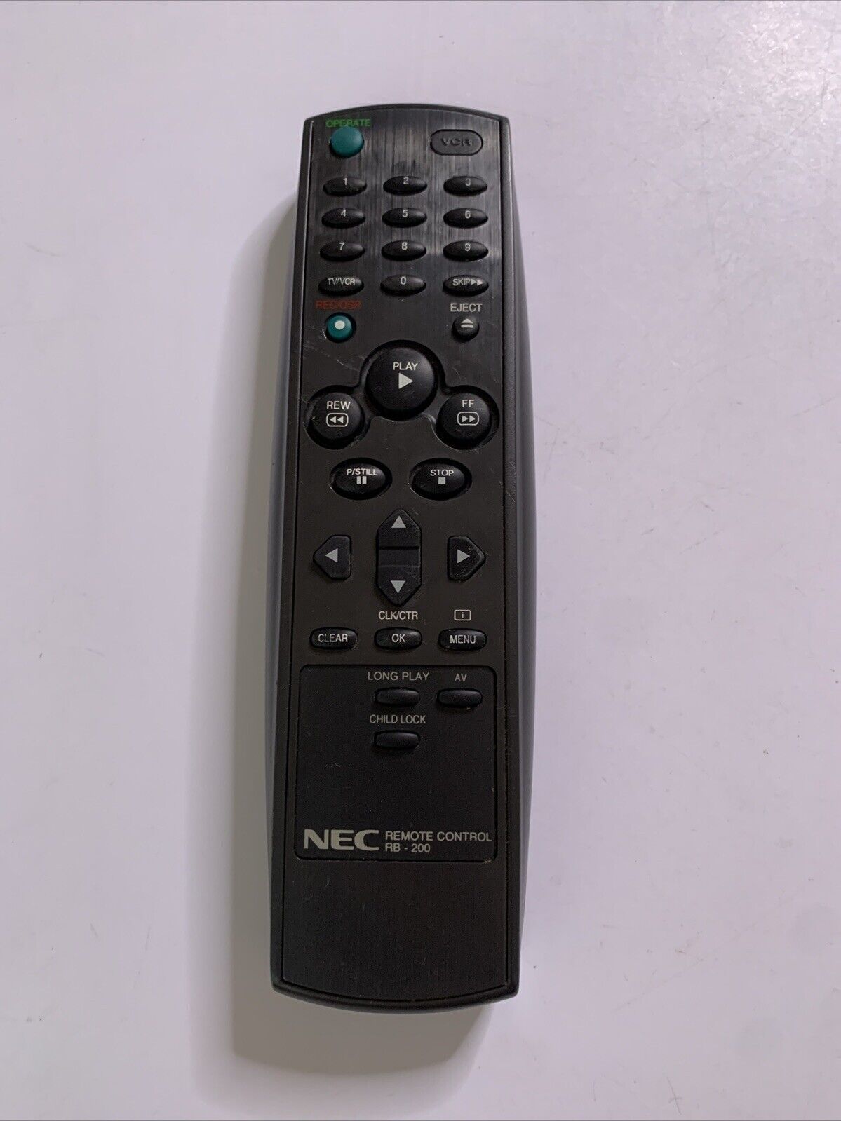 Genuine NEC RB-200 Remote Control For NEC VCR Player *Missing Battery Lid