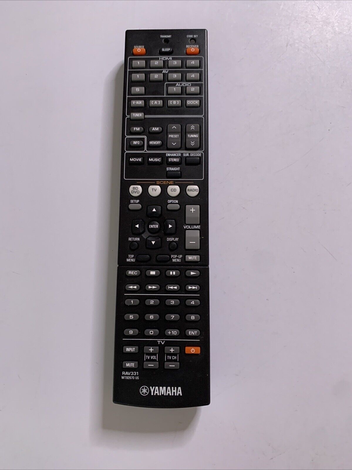 Genuine Yamaha RAV331 Remote Control for AV Receiver