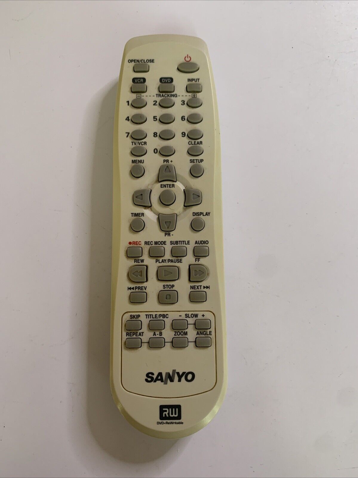 Genuine Sanyo VCR DVD Remote Control RH-57 *Loose Battery Lid