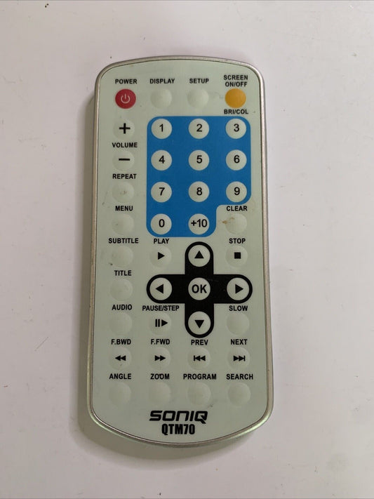 Genuine Soniq QTM70 Remote Control for Soniq DVD Player