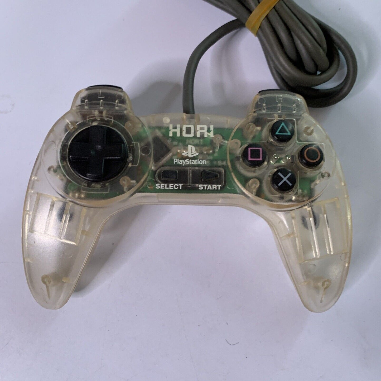 Hori Pad II Sony PlayStation PS1 Ergonomic Controller Wired Clear