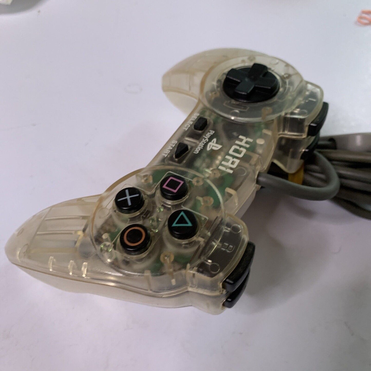 Hori Pad II Sony PlayStation PS1 Ergonomic Controller Wired Clear