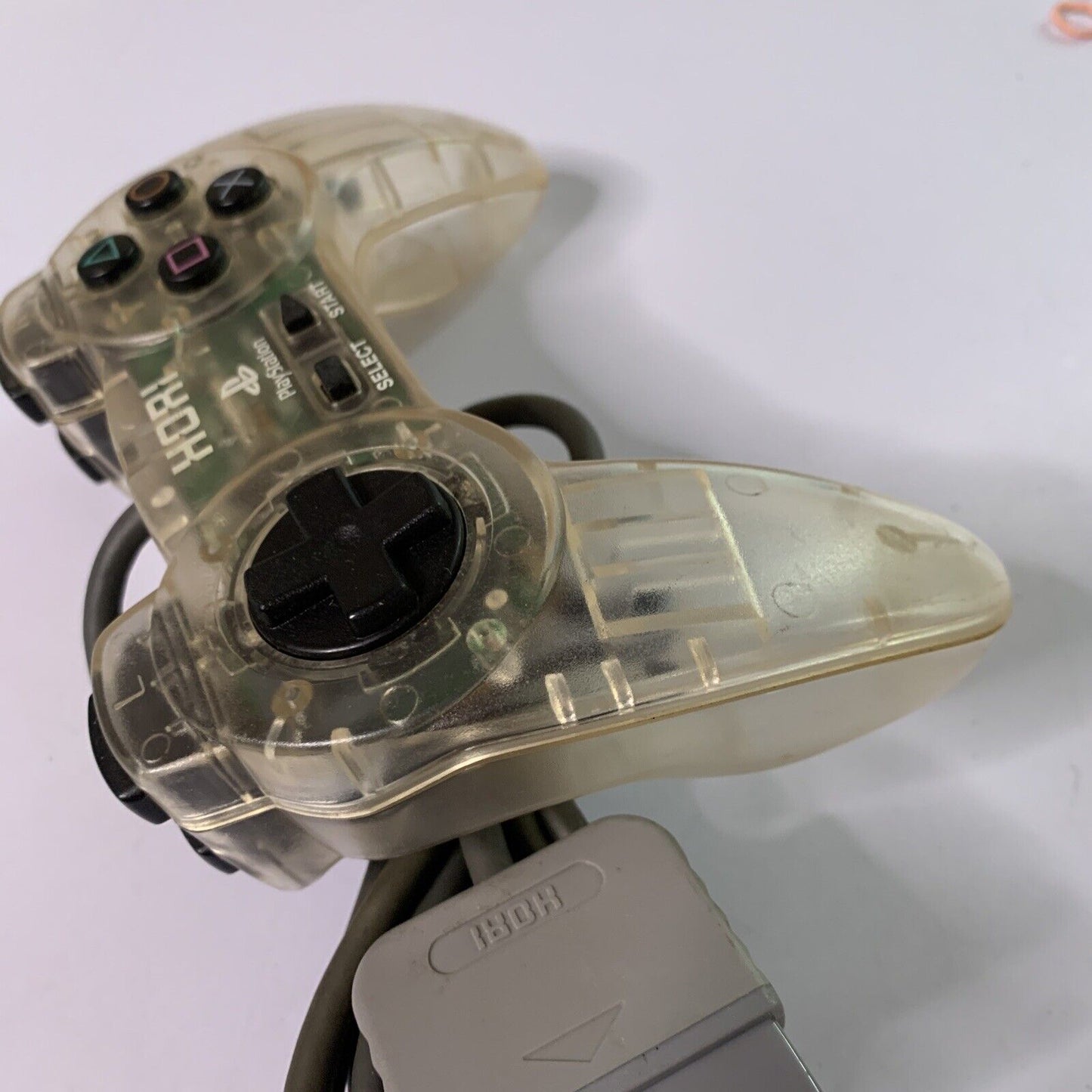 Hori Pad II Sony PlayStation PS1 Ergonomic Controller Wired Clear