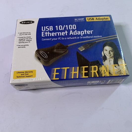 Belkin USB 10/100 Ethernet Adapter NEW Sealed