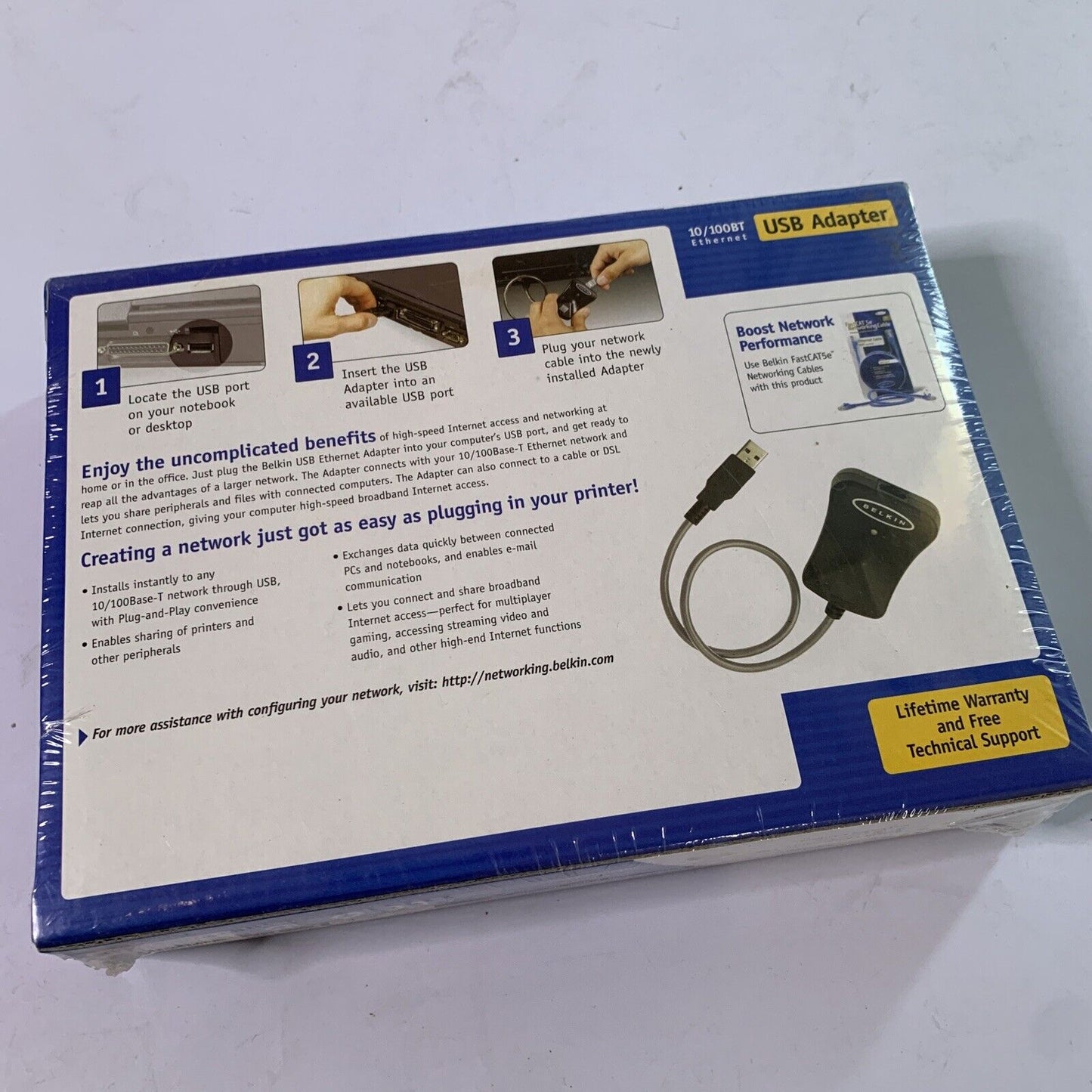 Belkin USB 10/100 Ethernet Adapter NEW Sealed