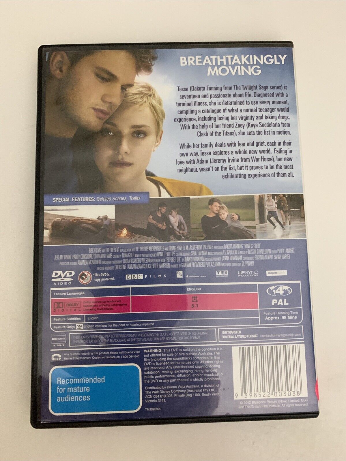 Now Is Good (DVD, 2012) Dakota Fanning, Kaya Scodelario, Jeremy Irvine Region 4