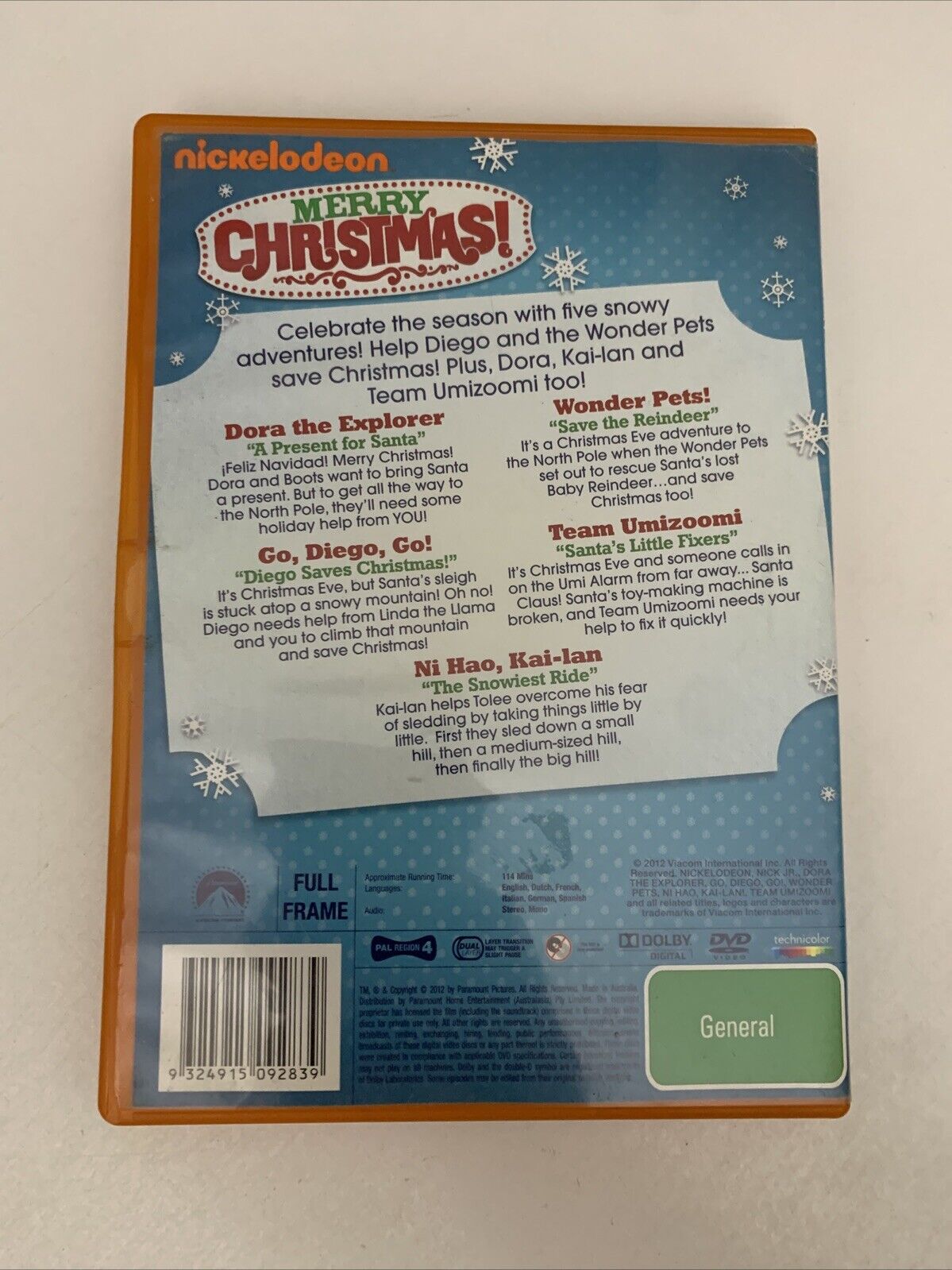 Nickelodeon Favorites Merry Christmas! (DVD, 2012) Dora Diego Wonderpets Kai-Lan