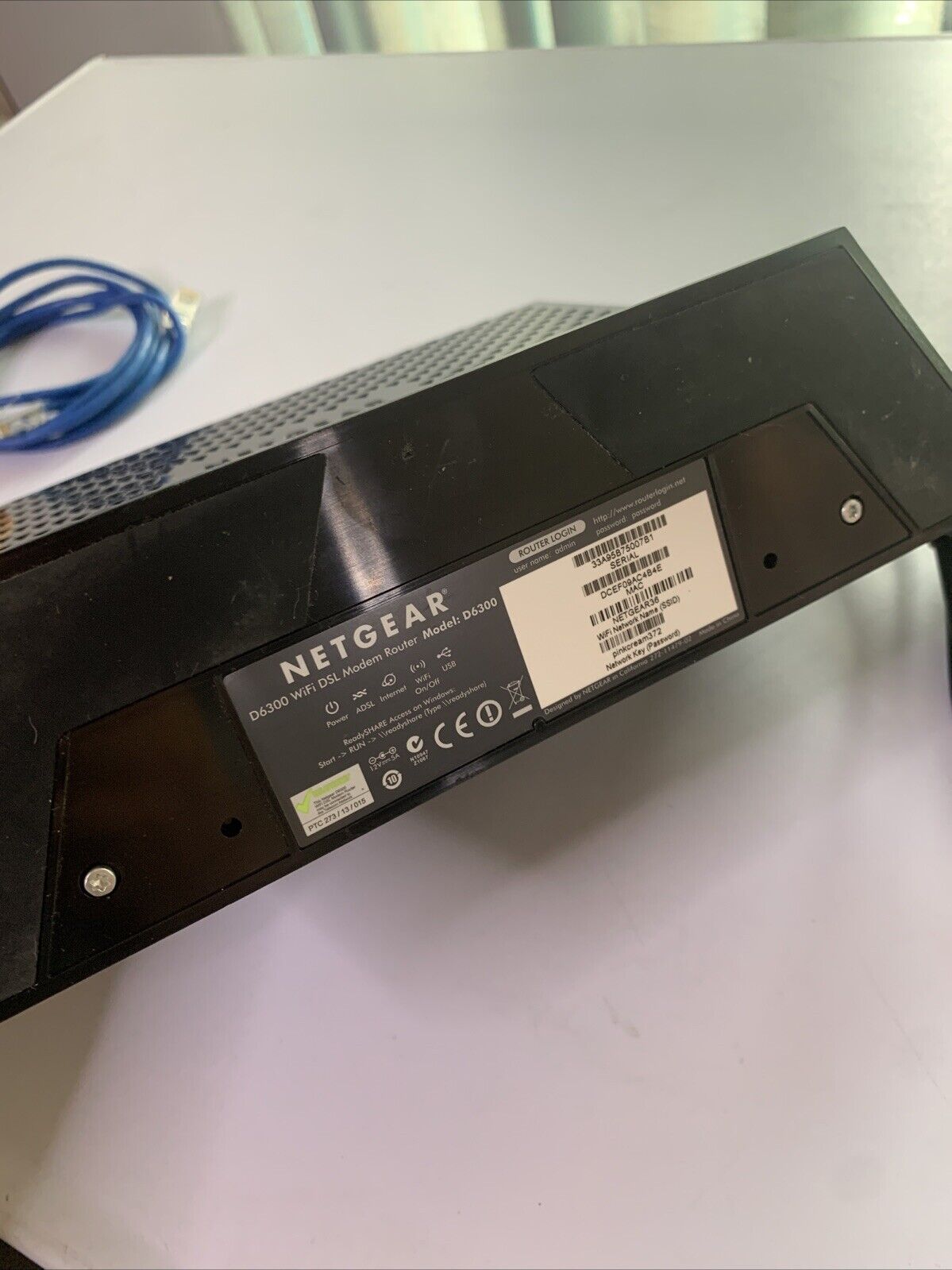 Netgear D6300 Wireless Dual Band Gigabit Wi-Fi AC1600 Modem Router NBN Ready