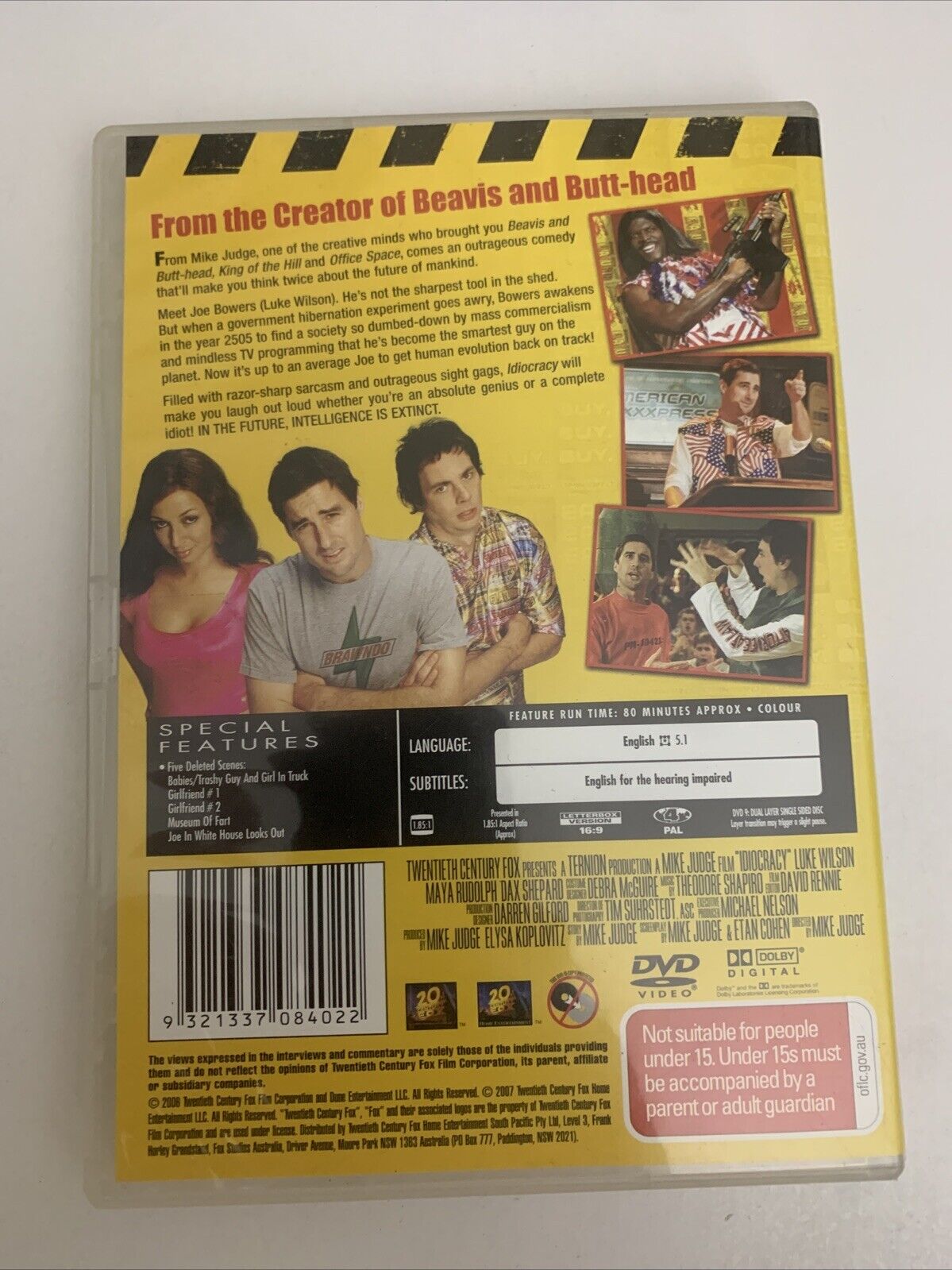 Idiocracy (DVD, 2006) Maya Rudolph, Luke Wilson , Mike Judge Region 4 ...