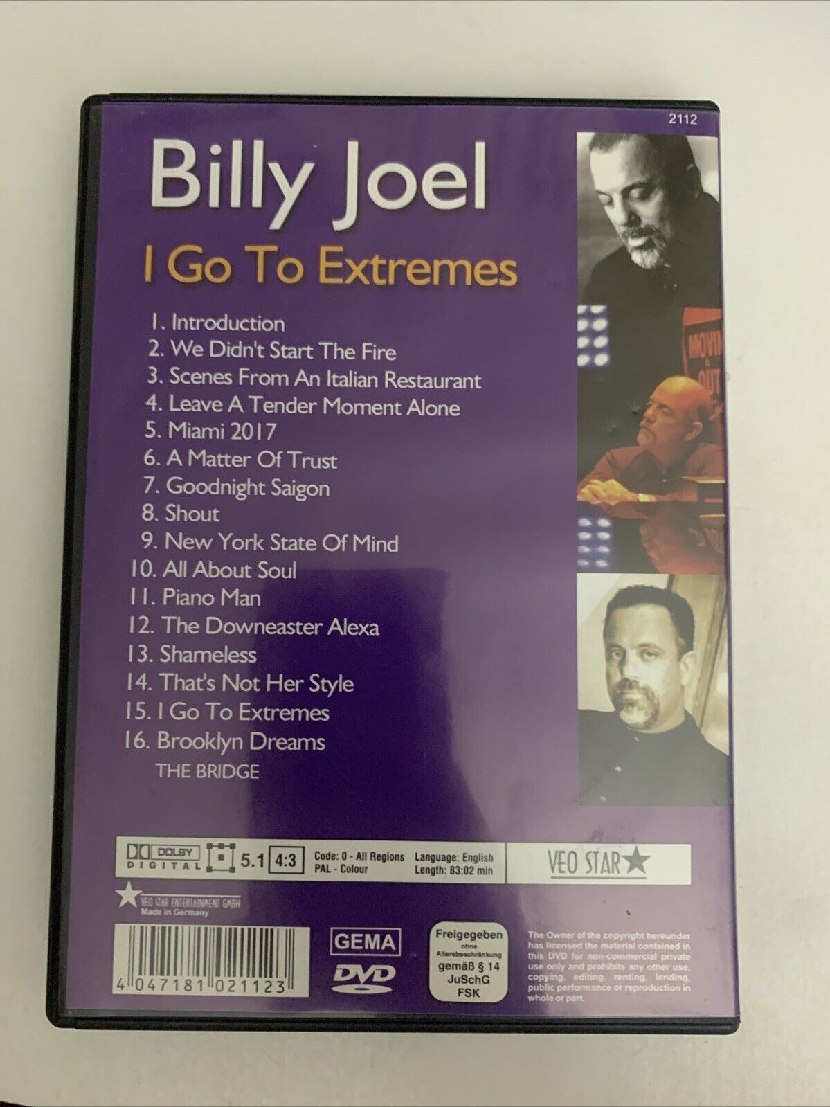 Billy Joel – I Go To Extremes (DVD, 2006)  All Regions