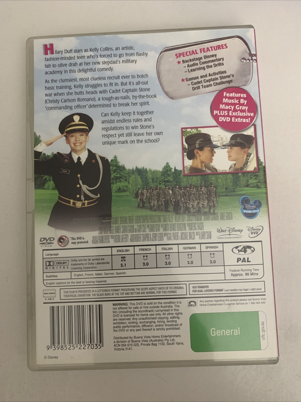 Cadet Kelly (DVD, 2002) Hilary Duff Disney Film Region 4