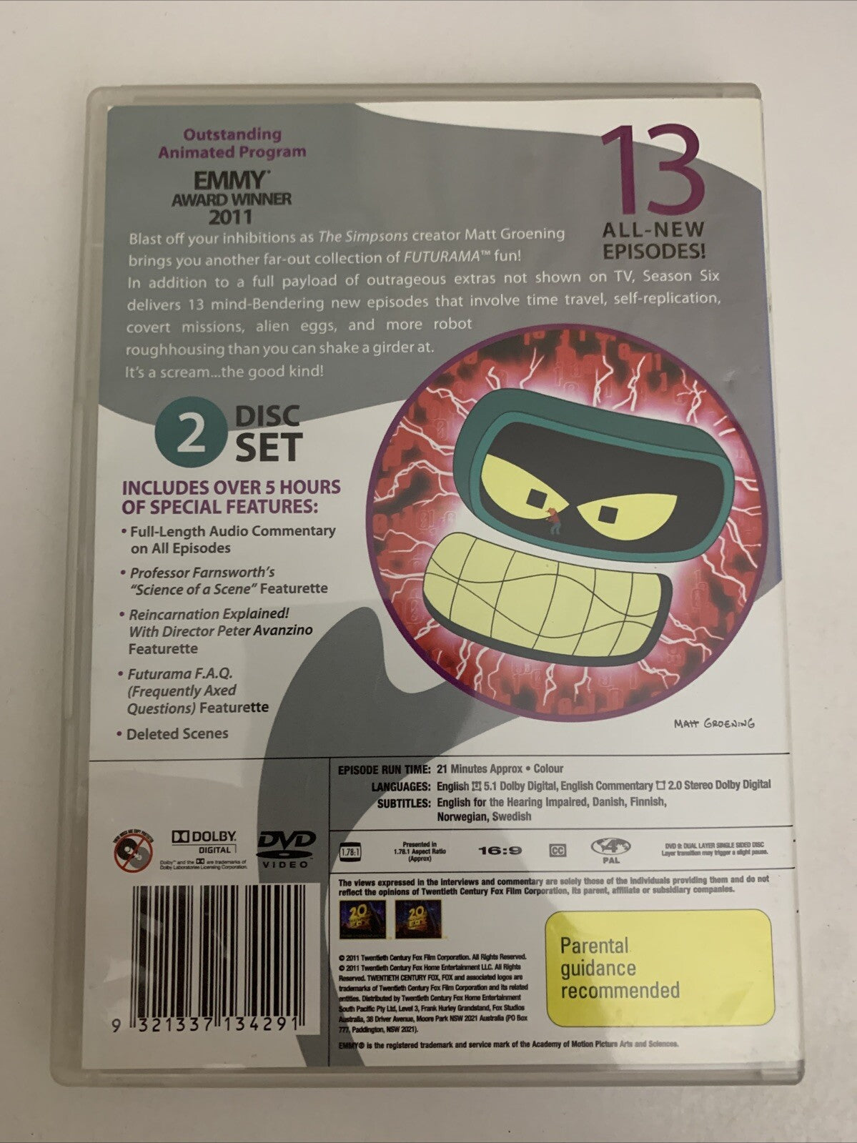Futurama : Season 6 (DVD, 2011, 2-Disc) Animation Region 4