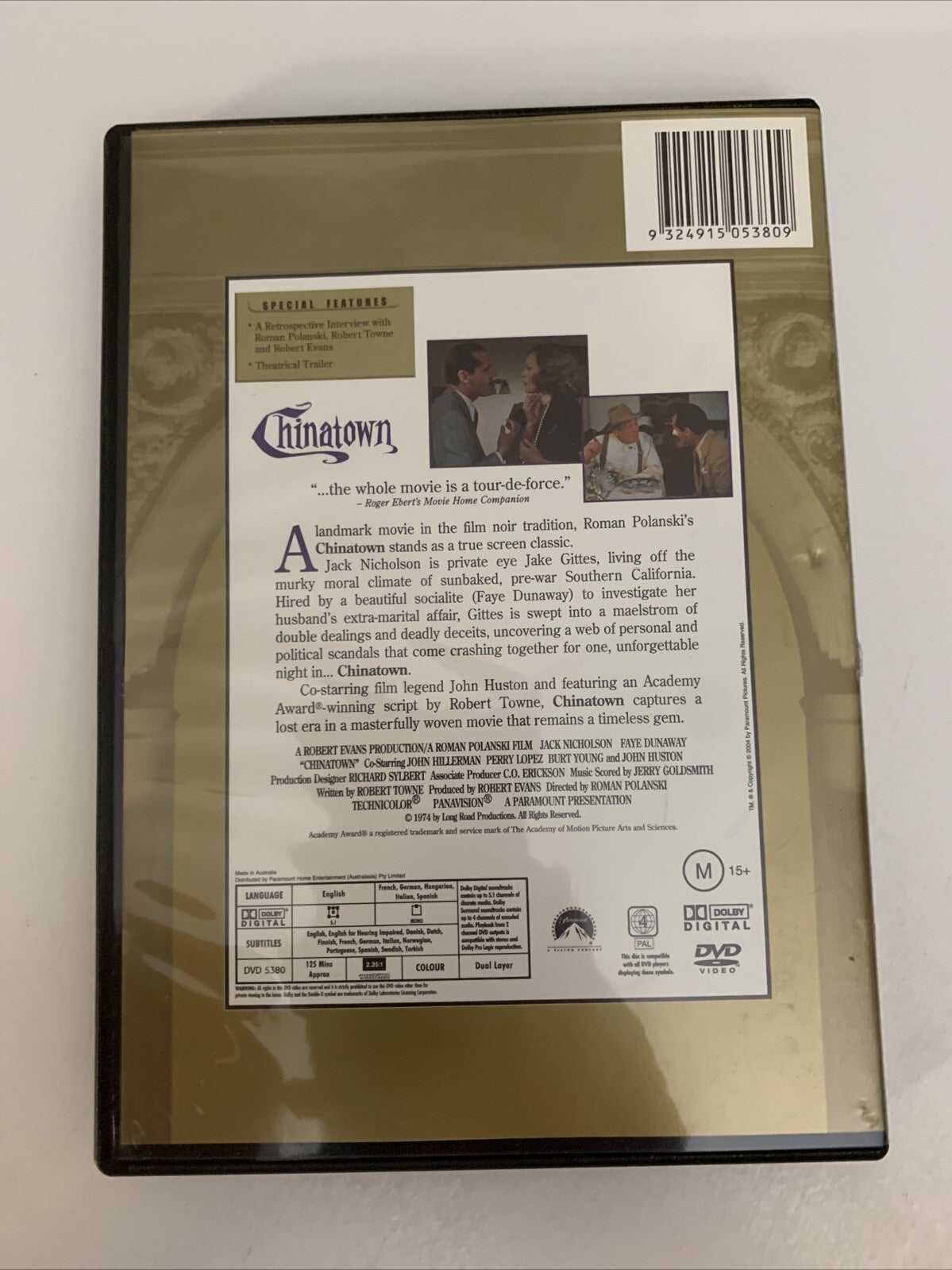 Chinatown (DVD, 1974) Faye Dunaway, Burt Young, Jack Nicholson  Region 4