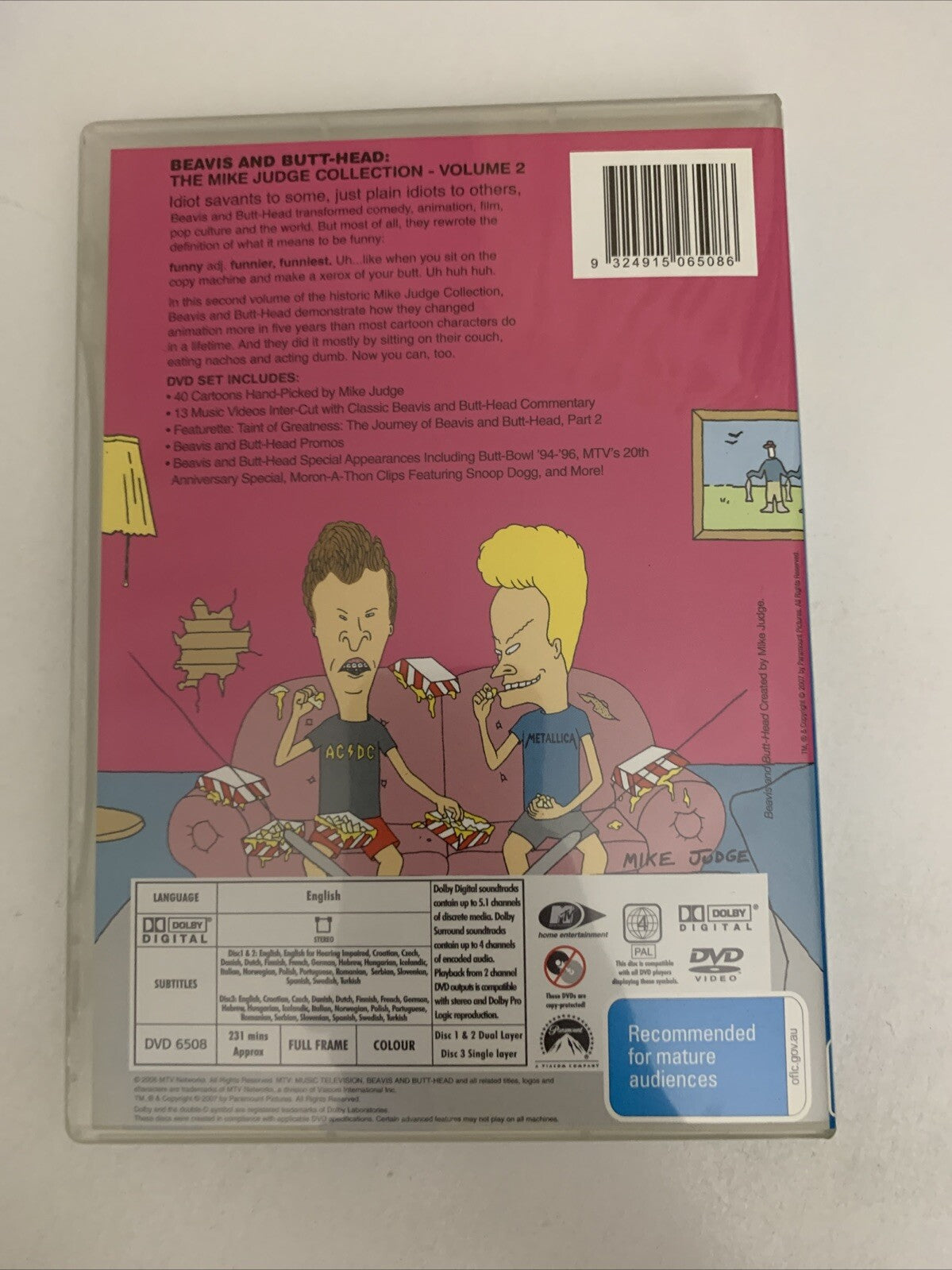 Beavis And Butt-Head Volume 2 (DVD, 1993, 3-Disc Set) Animation Region 4