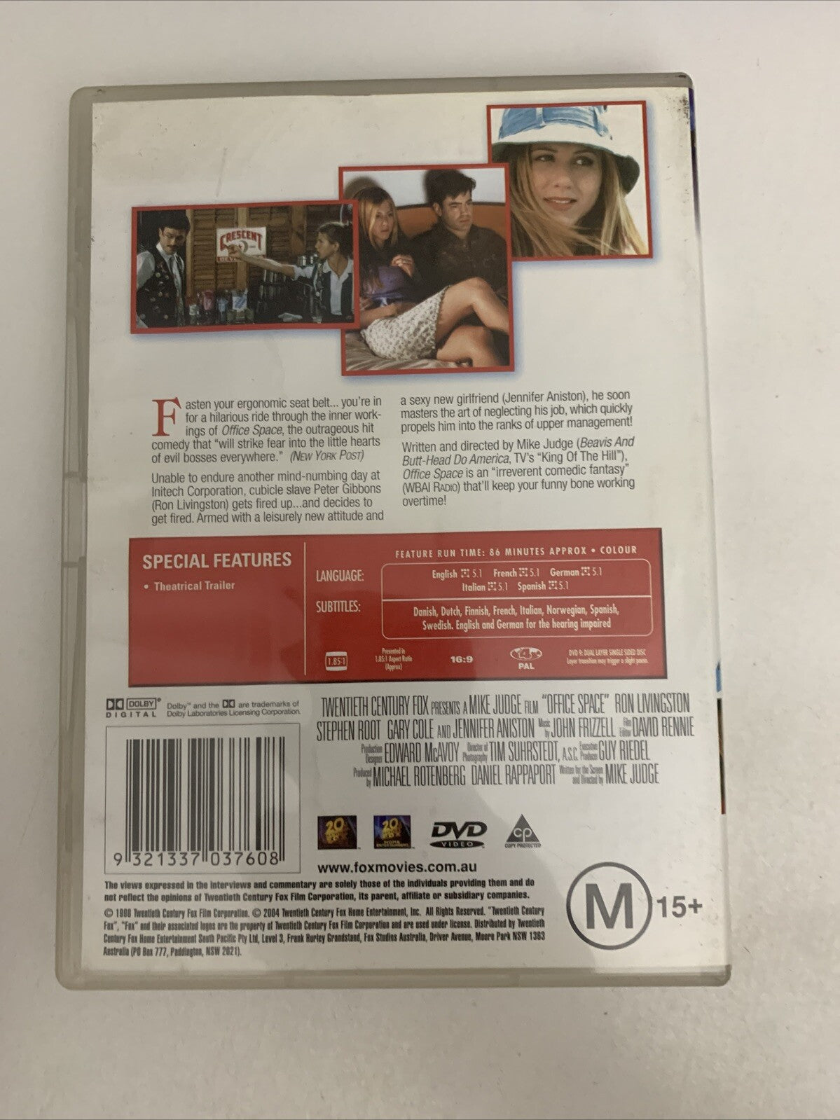 Office Space (DVD, 1999) Jennifer Aniston, Gary Cole, Ron Livingston  Region 4