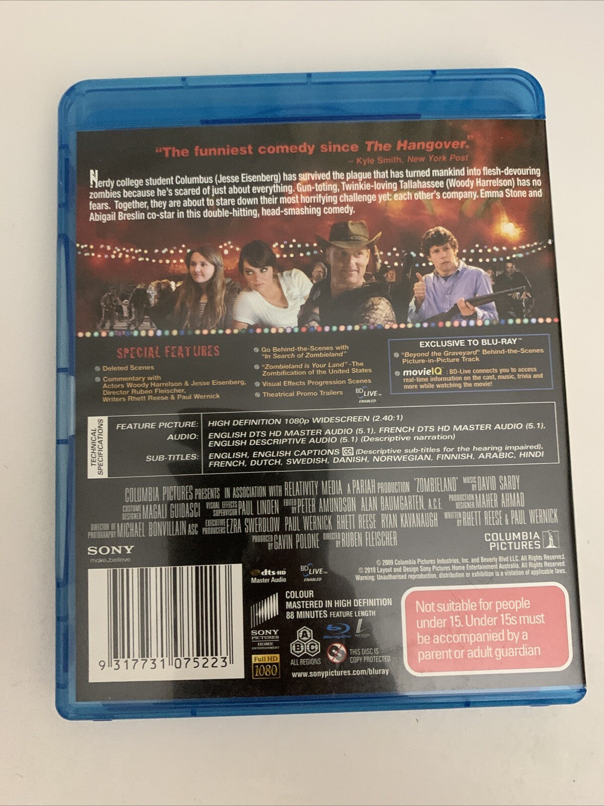 Zombieland (Blu-ray, 2009) Jesse Eisenberg, Woody Harrelson, Emma Stone