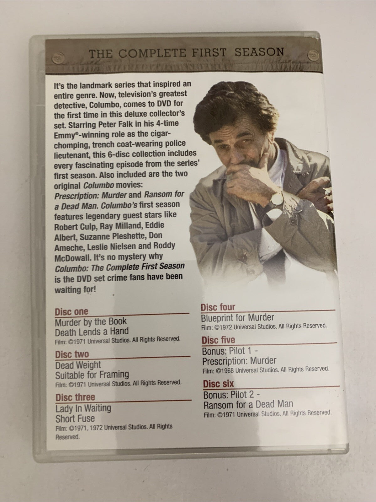 Columbo : The Complete Season 1 (DVD, 1972, 6-Disc) Peter Falk Region 4 &2