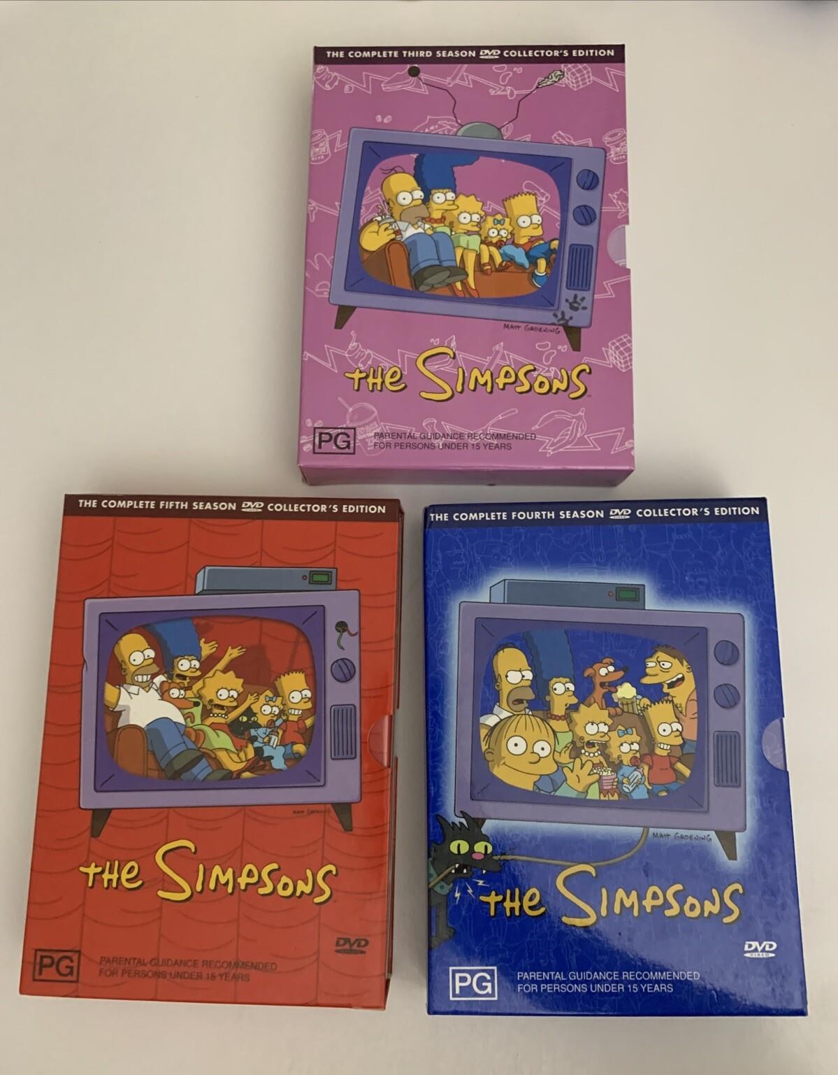The Simpsons : Complete Season 3, 4, 5 Boxset (DVD, 1991) Animation Region 4