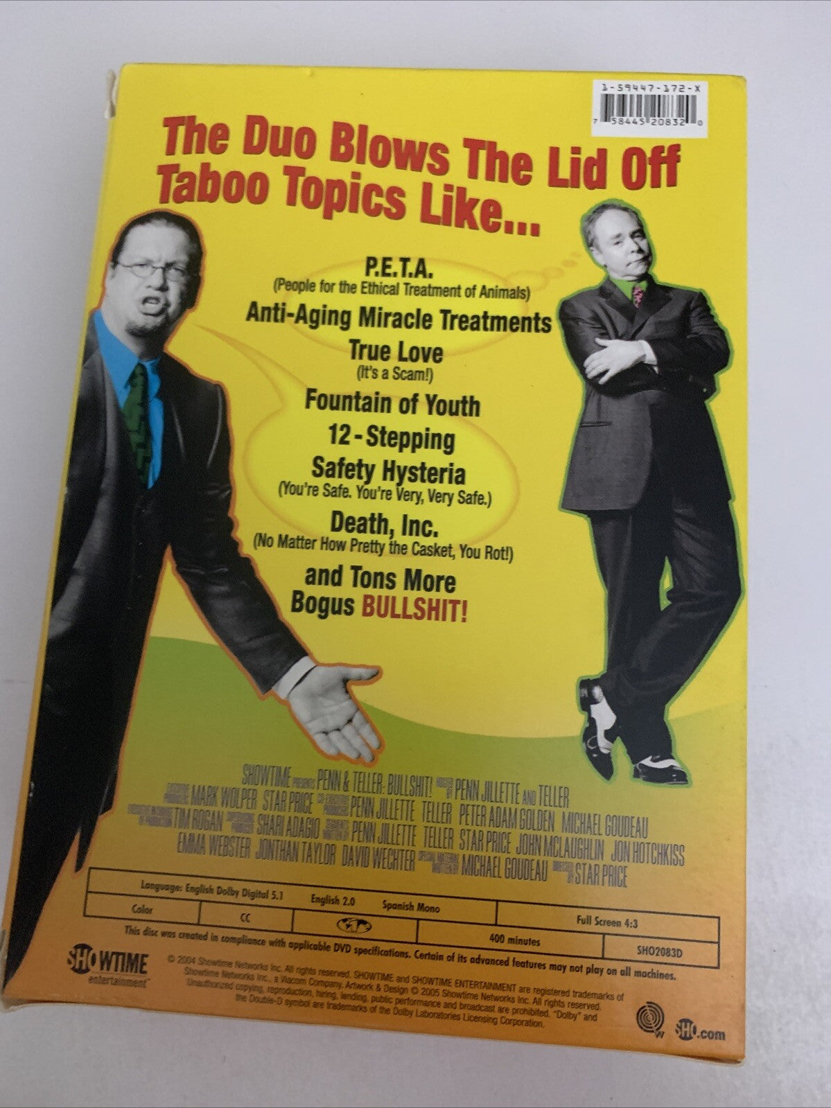 Penn & Teller Bullsh*t! The Complete Second Season (DVD, 2004) 3-Disc  Region 1