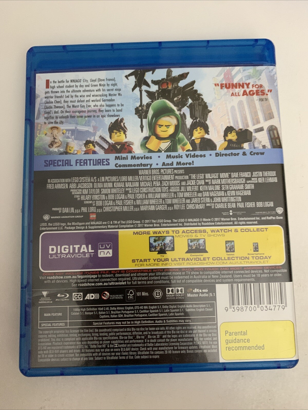 The Lego Ninjago Movie (Blu-ray, 2017) Animation Region B