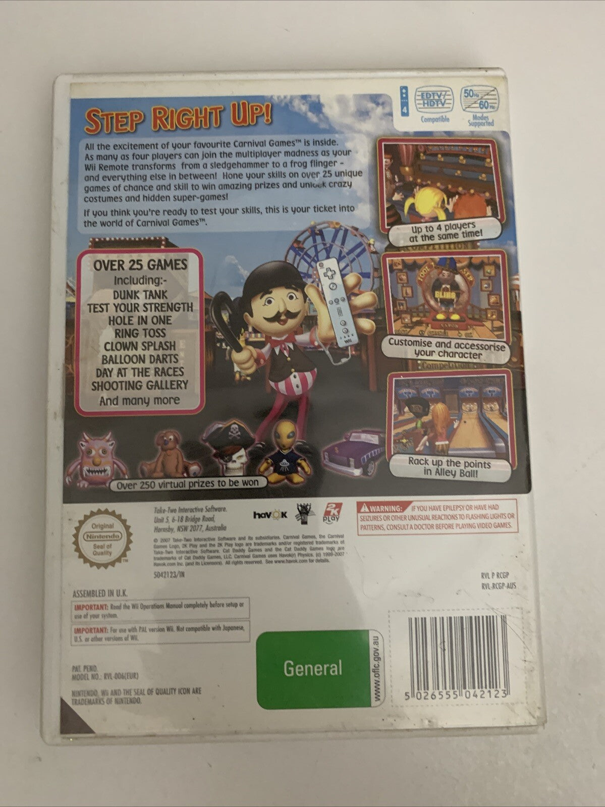 Carnival Games: Over 25 Games  Nintendo Wii 2007 PAL Game Complete