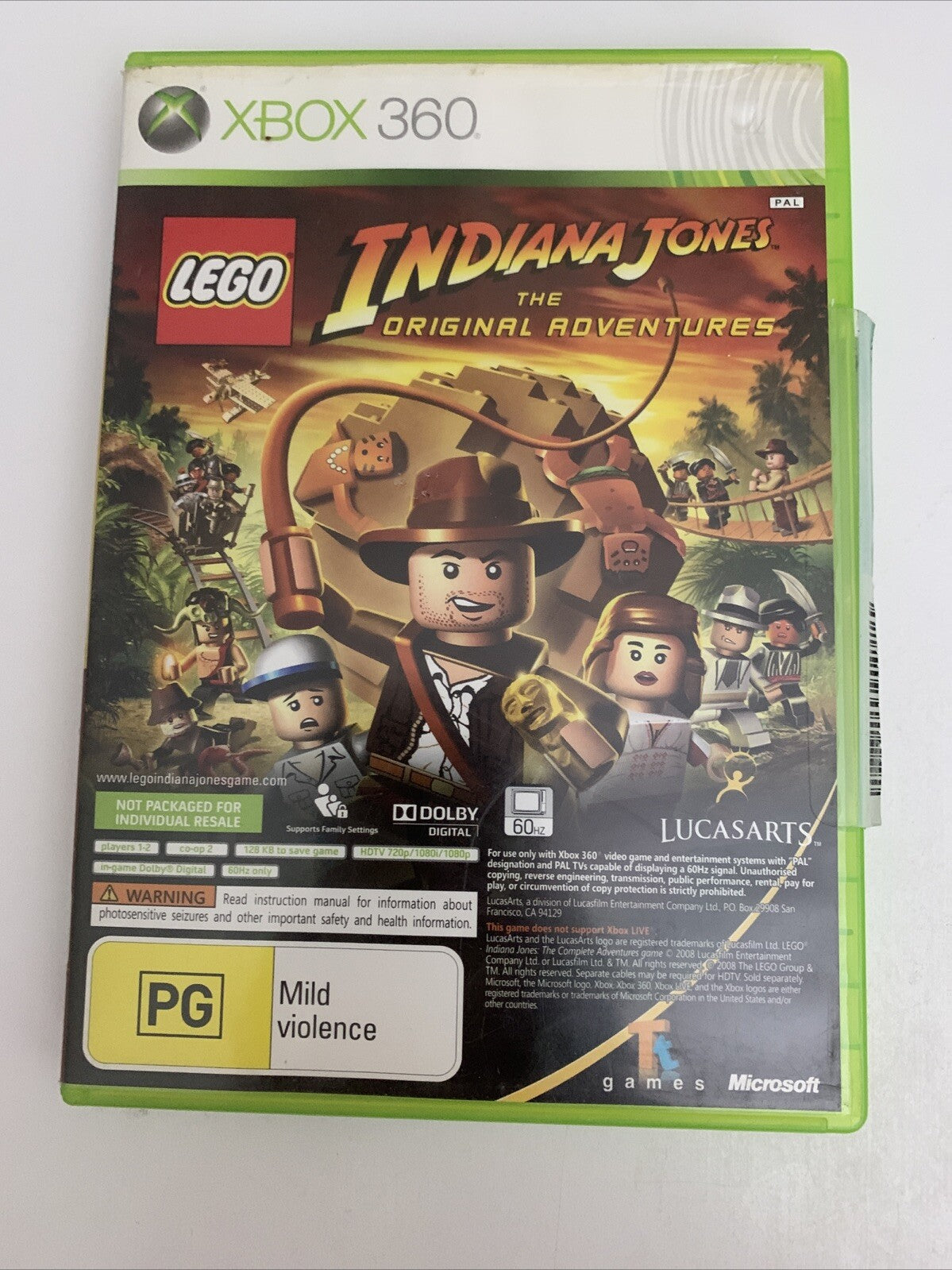 Indiana Jones + Kung Fu Panda Microsoft XBOX 360 PAL Double Pack Game