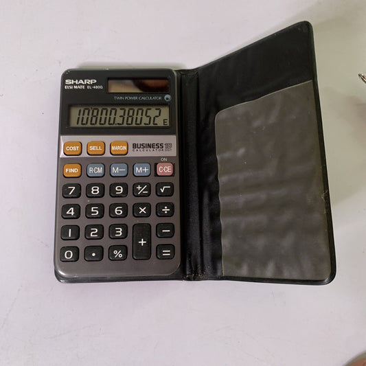 Sharp Elsimate EL-480G Solar Powered Calculator Vintage