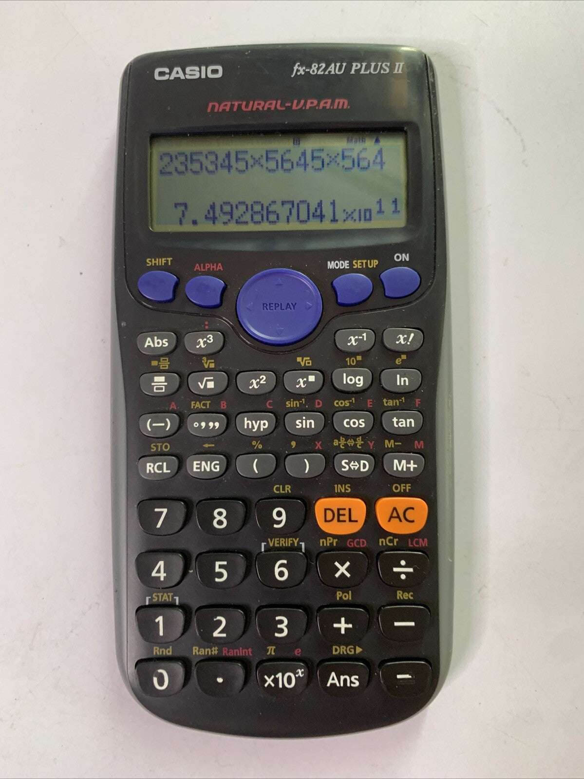 Casio FX82AU PLUS II Scientific Calculator with Front Cover
