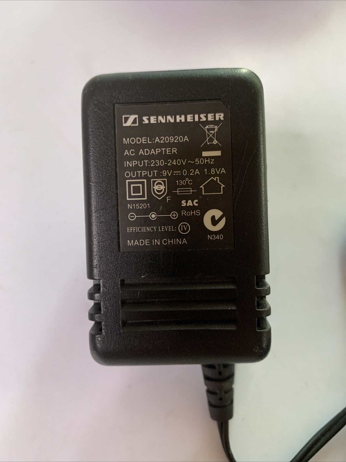Genuine Sennheiser A20920A Power Supply 9V for Wireless Headphone
