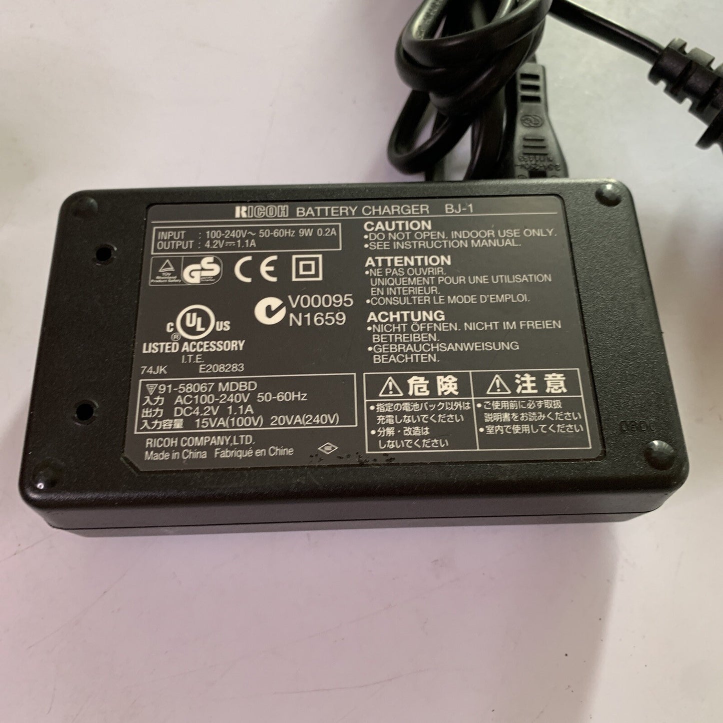 Genuine Ricoh BJ-1 Camera Battery Charger for DB-110 Battery