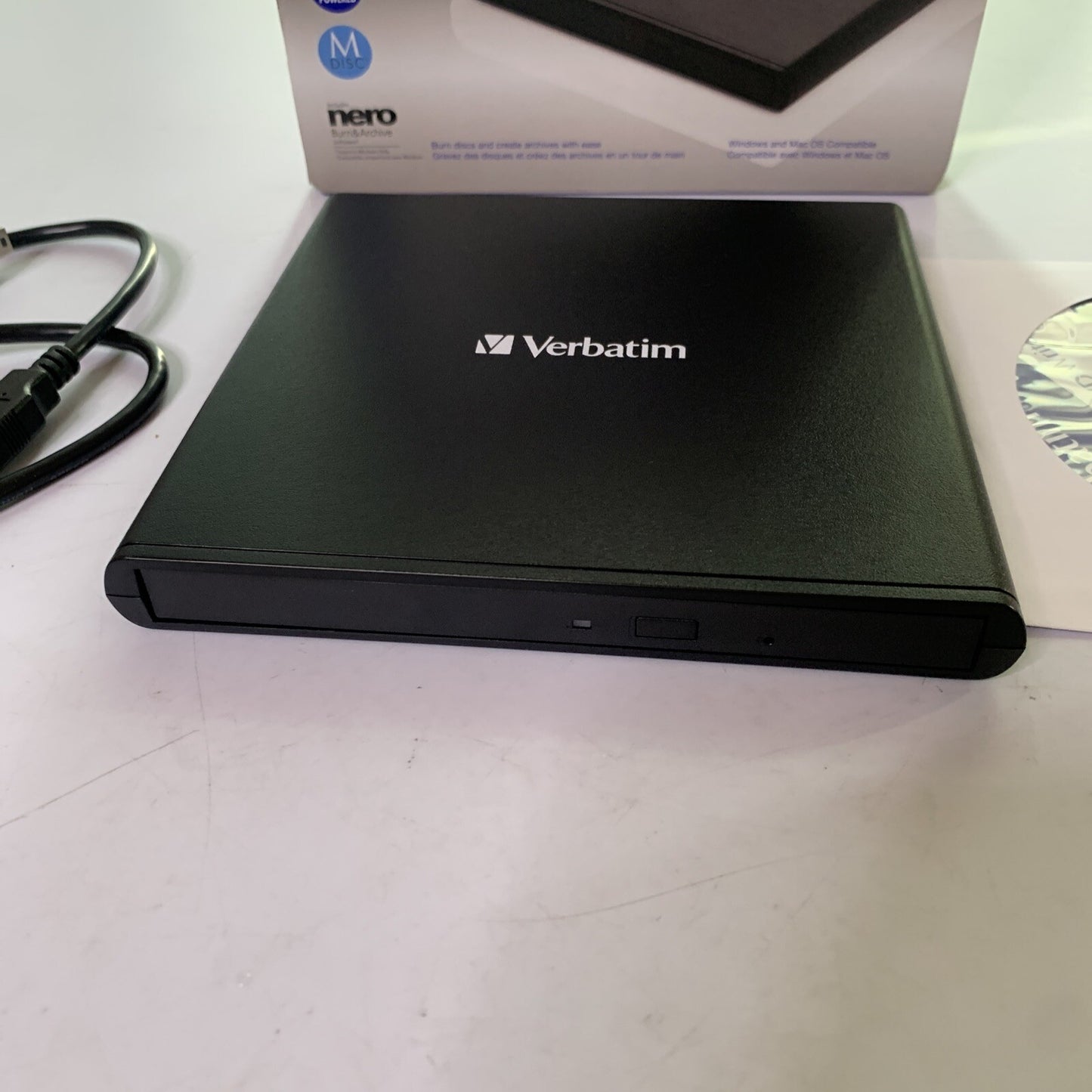 Verbatim External CD/DVD Writer Burner USB Powered Black