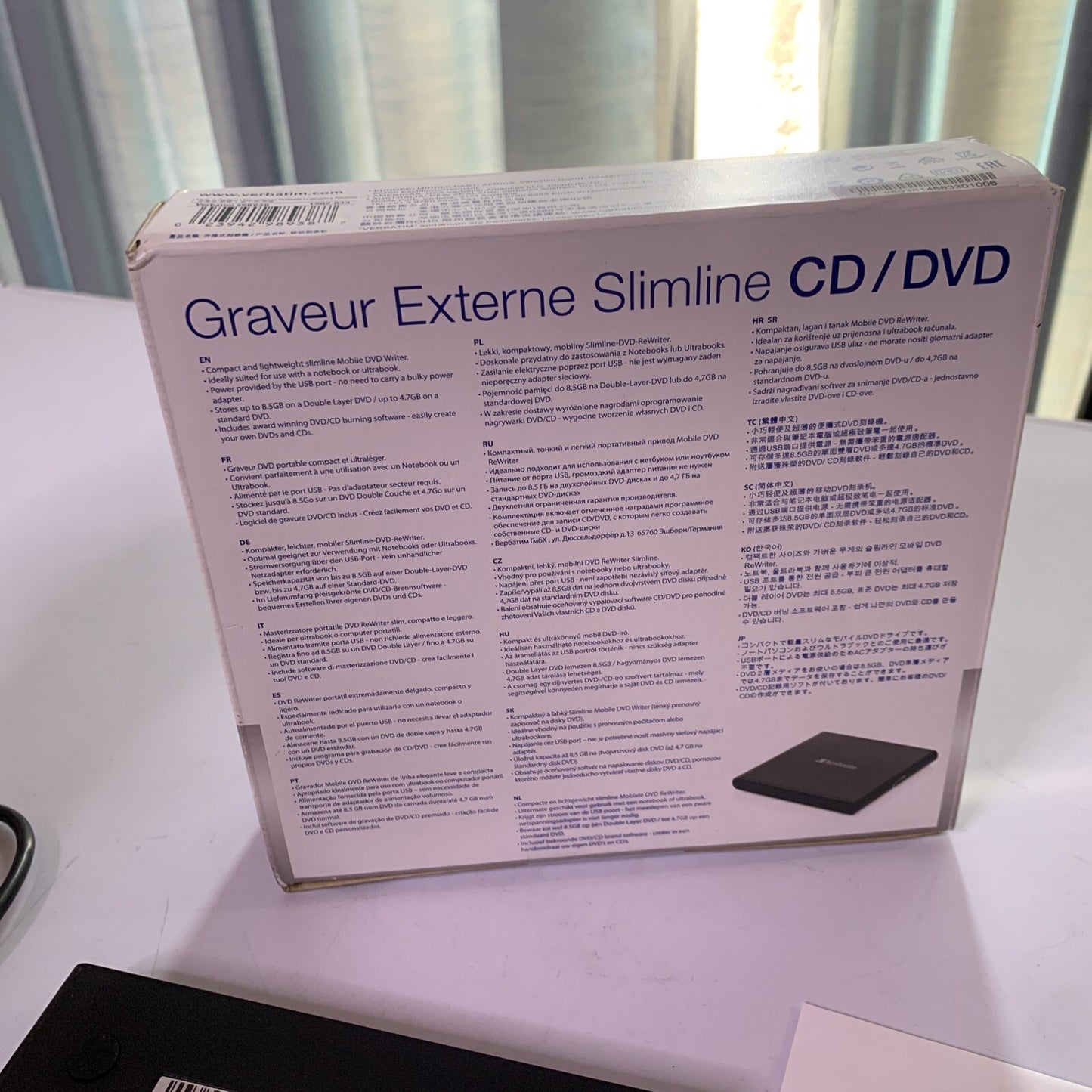 Verbatim External CD/DVD Writer Burner USB Powered Black